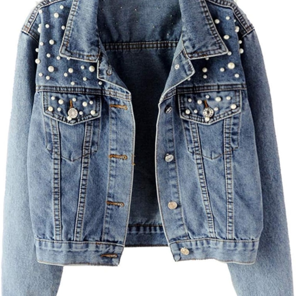 Pearl Studded Denim Jacket